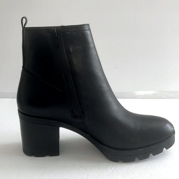 Naturalizer $149 Verney Leather Black Bootie Block Rubber Heel Shoes Size 11 New - Picture 8 of 11